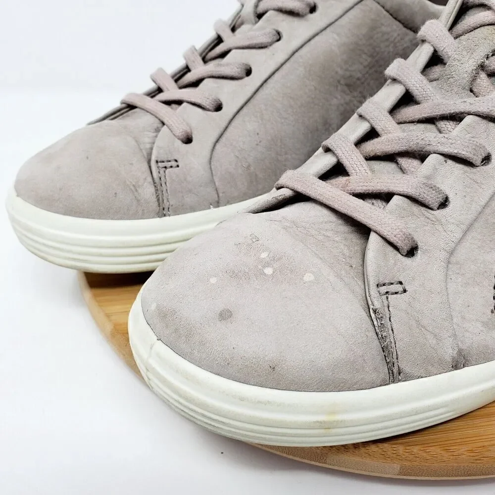 ECCO Soft 7 Stitch‎ Tie Sneakers Womens 39 Warm Grey Comfort Shoes Extra Width